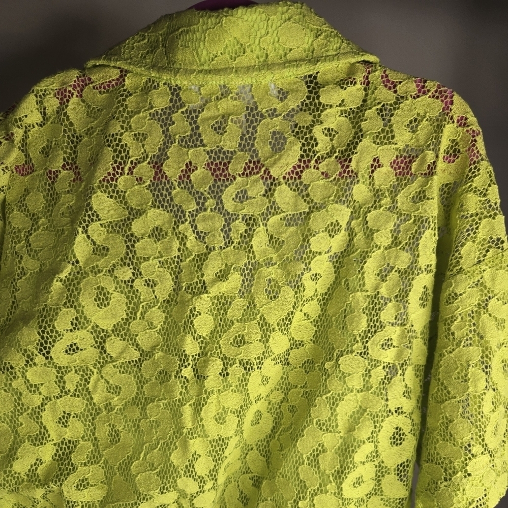 MICHAEL Michael Kors Women's Lace Shirt Dress (XS, Bright Limeade) - Picture 4 of 15